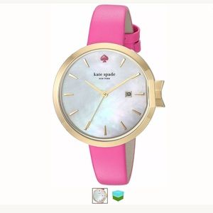 Kate Spade Women’s Park Row Pink Leather Watch